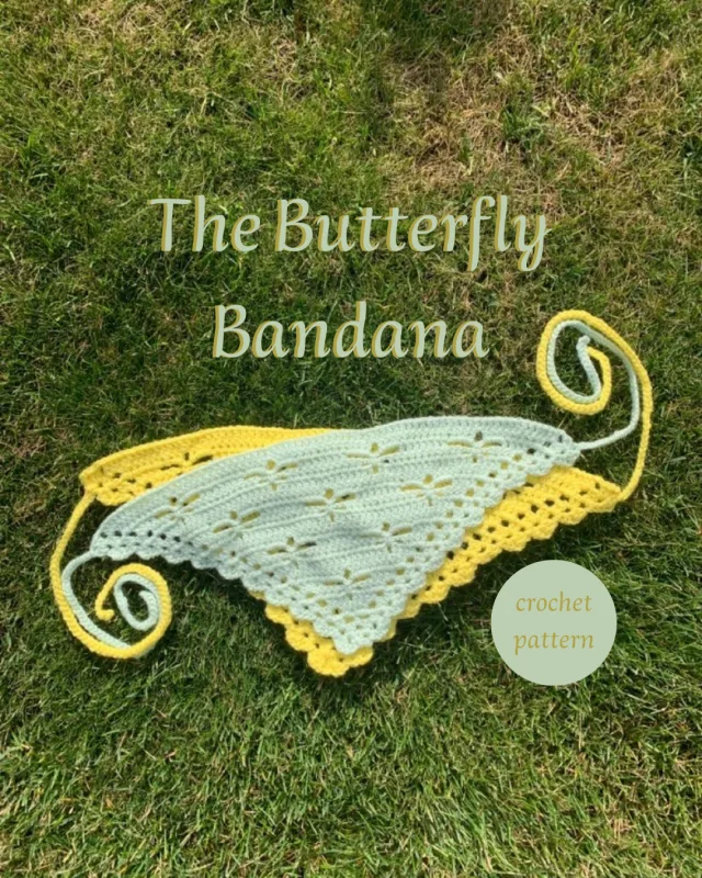 Crocheting Pattern 'The Butterfly Bandana' on Pattern Paradise