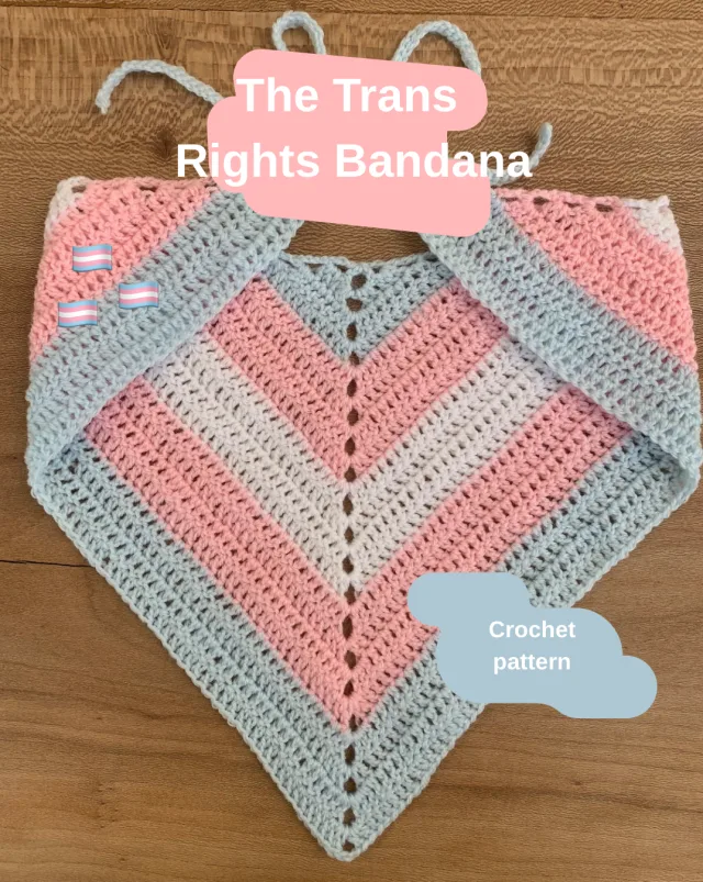 Crocheting Pattern 'The Trans Rights Bandana' on Pattern Paradise