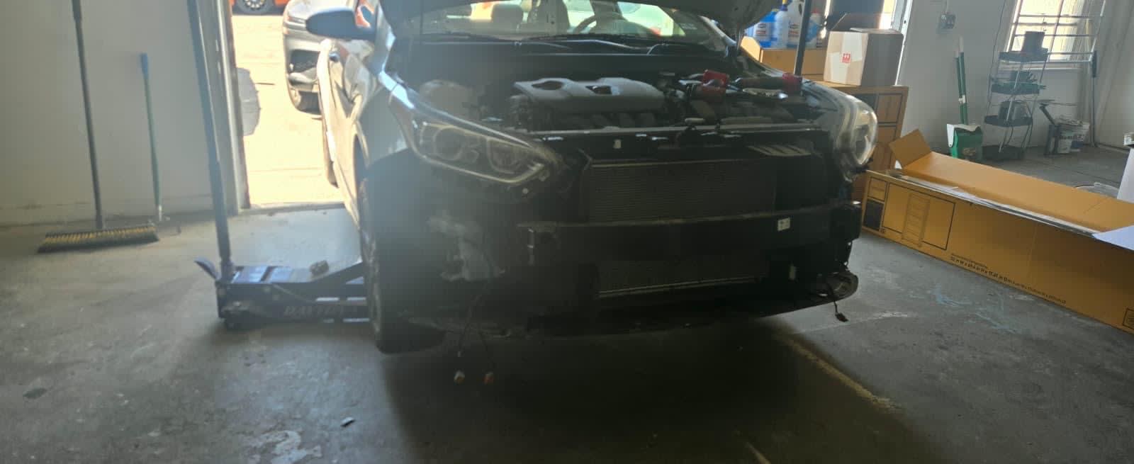 Bumper damage before repair