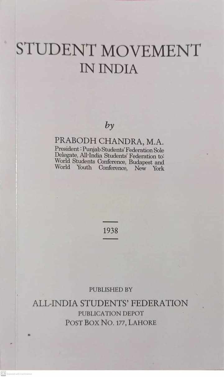 Student Movement in India by Prabodh Chandra