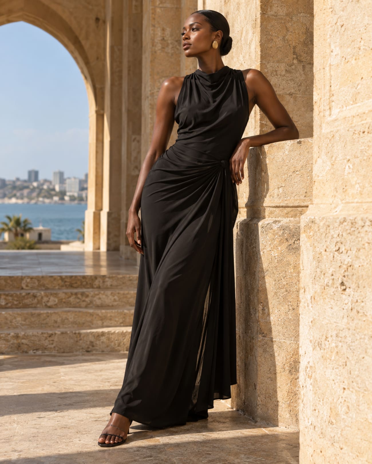 Élégance féminine dans la lumière de Dakar
