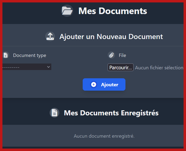 Upload des documents