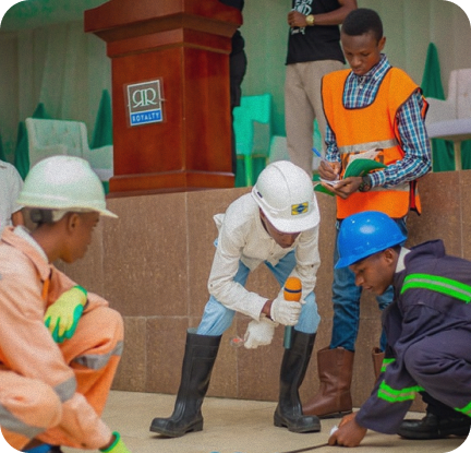 Community service activity with volunteers helping others, showing our commitment to purposeful action