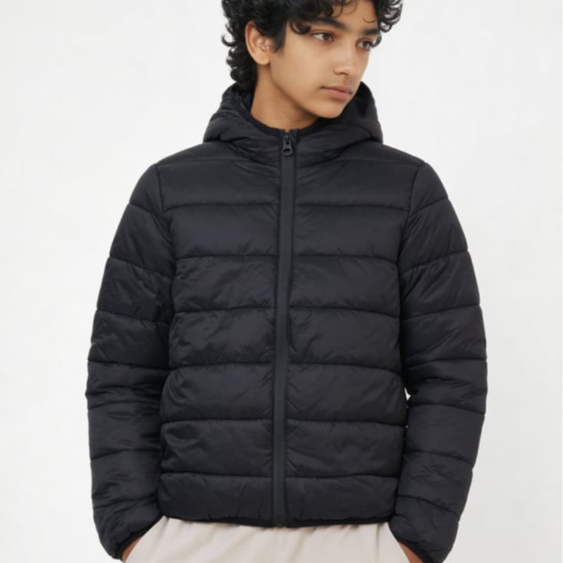 Boys Quilted Hooded Jacket