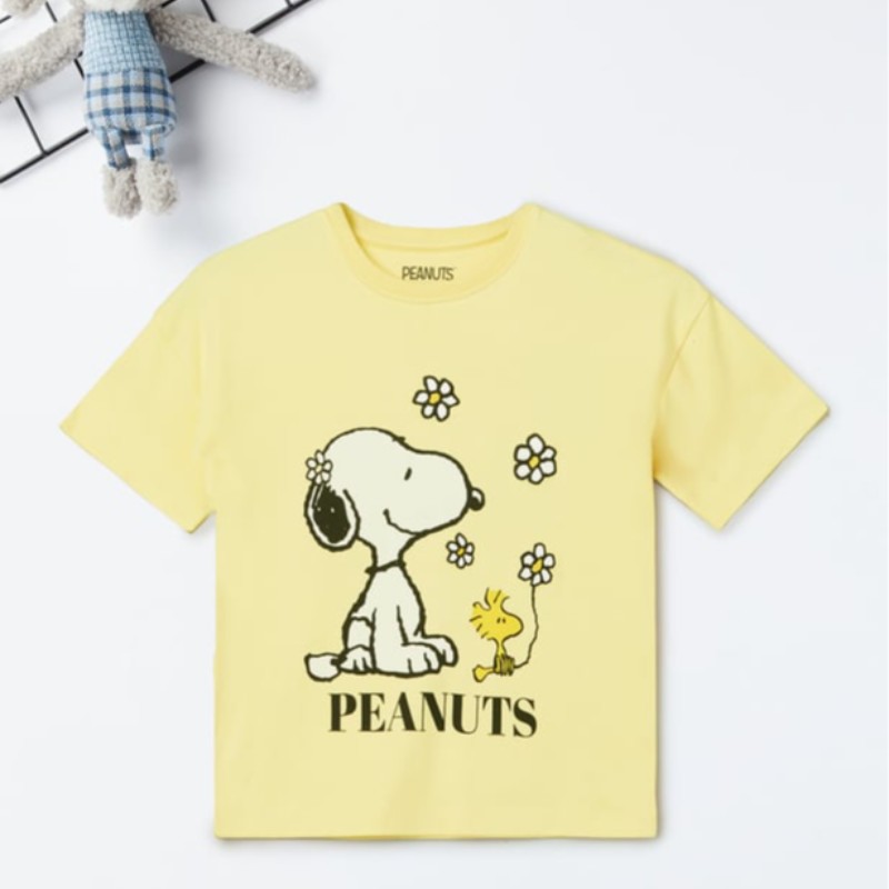 Girls Oversized Peanuts Print T shirt