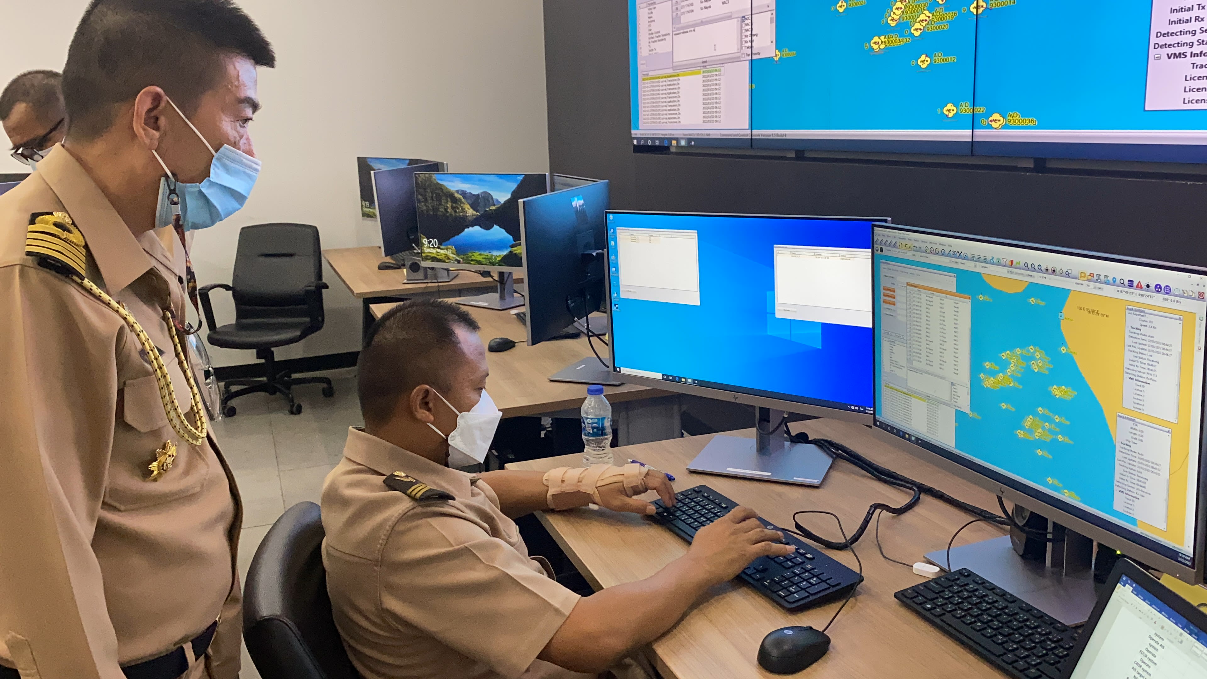 Thai Navy personnel operating installed base systems