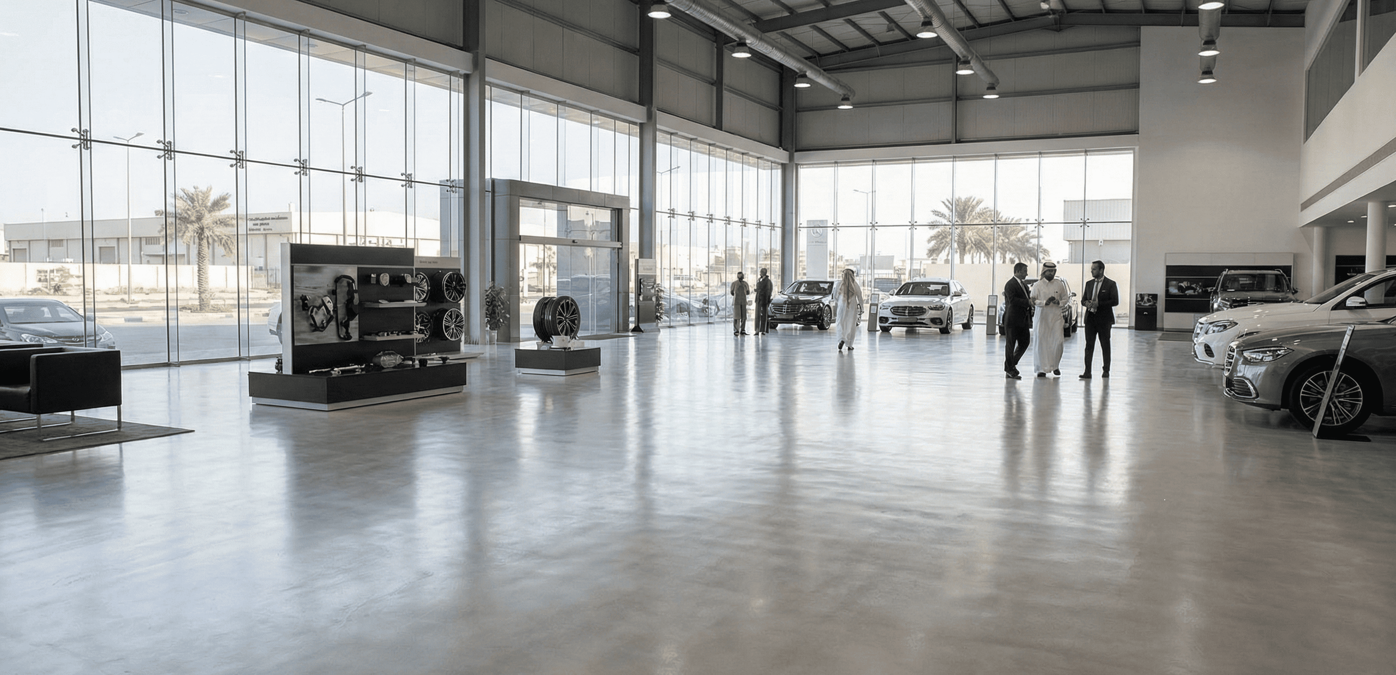 Seamless Microcement Flooring for Showrooms in Jubail