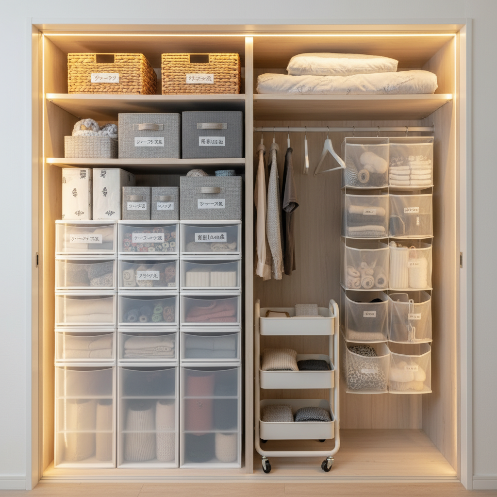 クローゼット 奥行き 持て余す 収納 100均