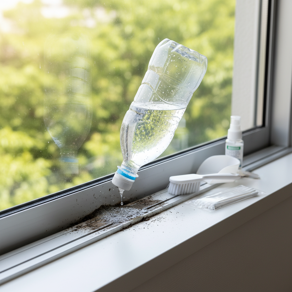 窓 サッシ 掃除 100均 ペットボトル 放置