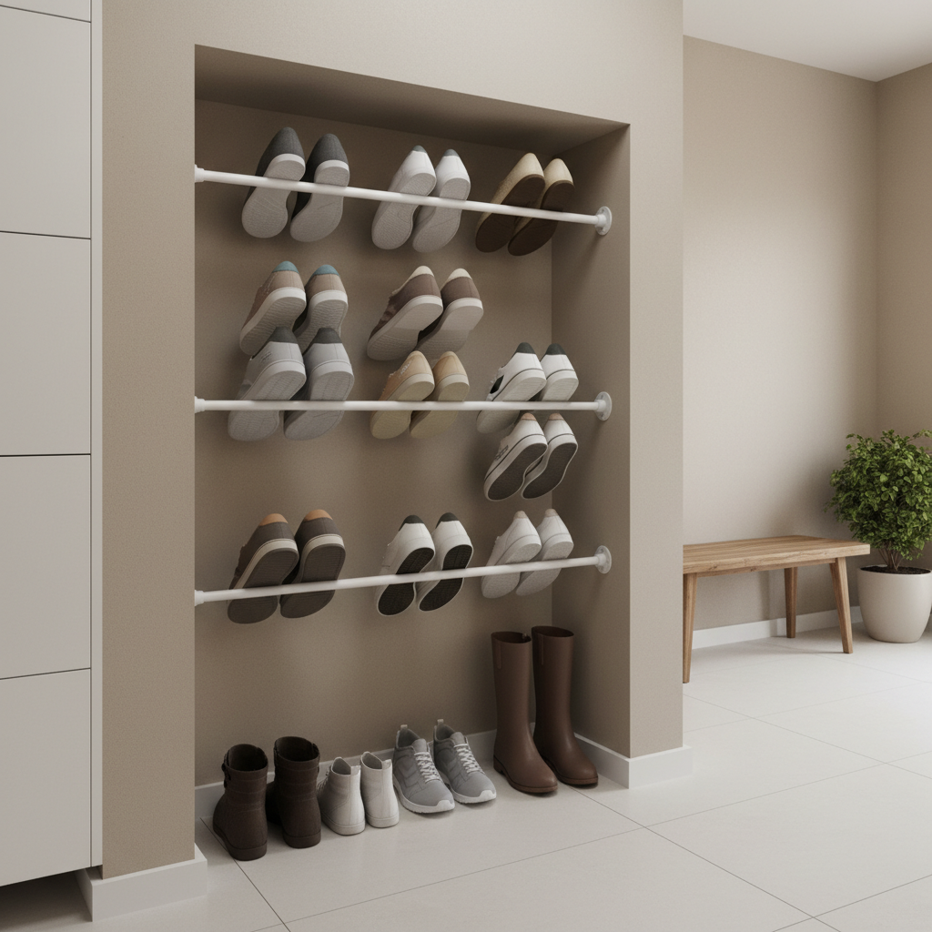 靴箱 入らない 収納 突っ張り棒 玄関