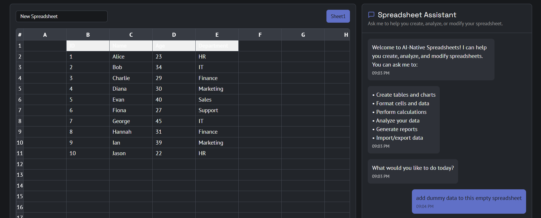 Spreadsheets