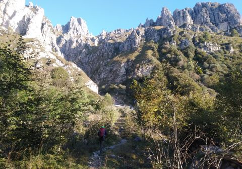 Poco prima dell'attraversamento del canalone Porta