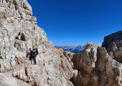 Cengia esposta prima dell'ultimo tratto