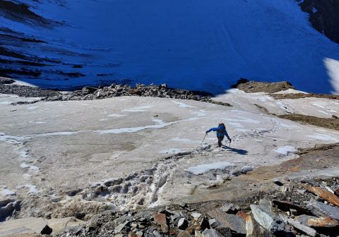 Ultimo tratto ripido prima delle corde fisse