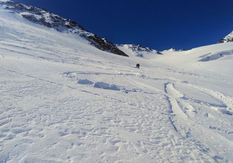 Tratto finale di discesa della parete nord-ovest