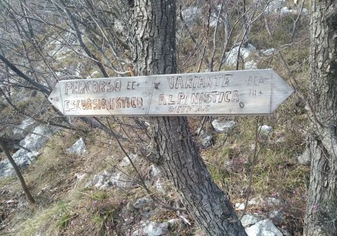 Bivio per la variante alpinistica