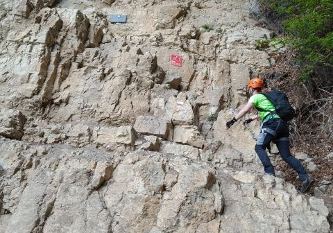 Parete iniziale della ferrata