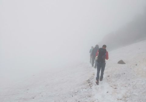 Discesa lungo la vedretta della Forcola