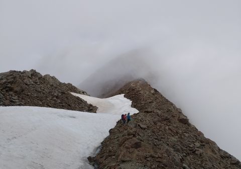 La cresta di salita