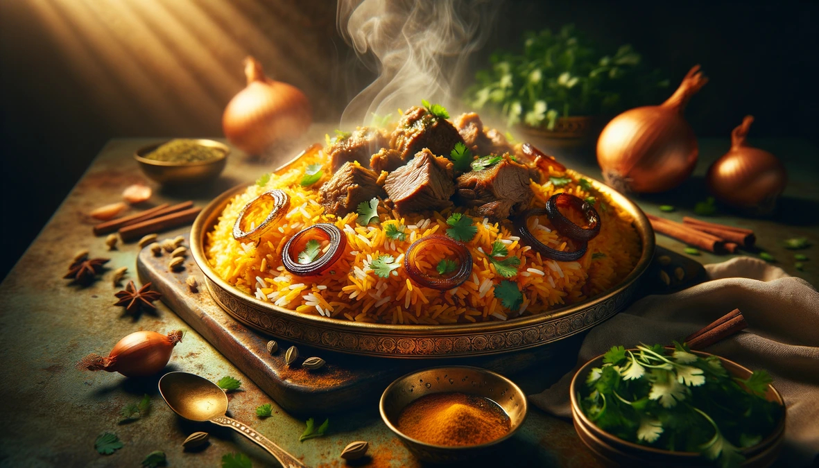 Aromatic Lamb Biryani with Caramelised Onions and Garlic Recipe