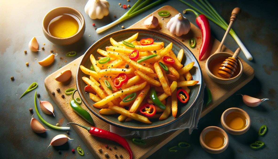 Golden Garlic Pepper Fries Recipe