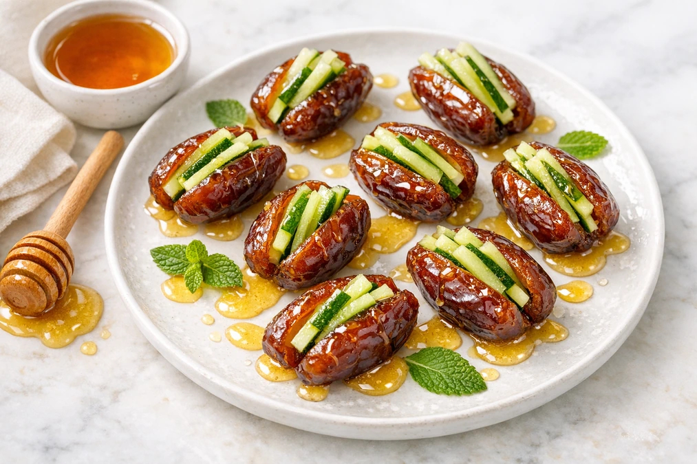 Honey-Glazed Date and Cucumber Bites Recipe