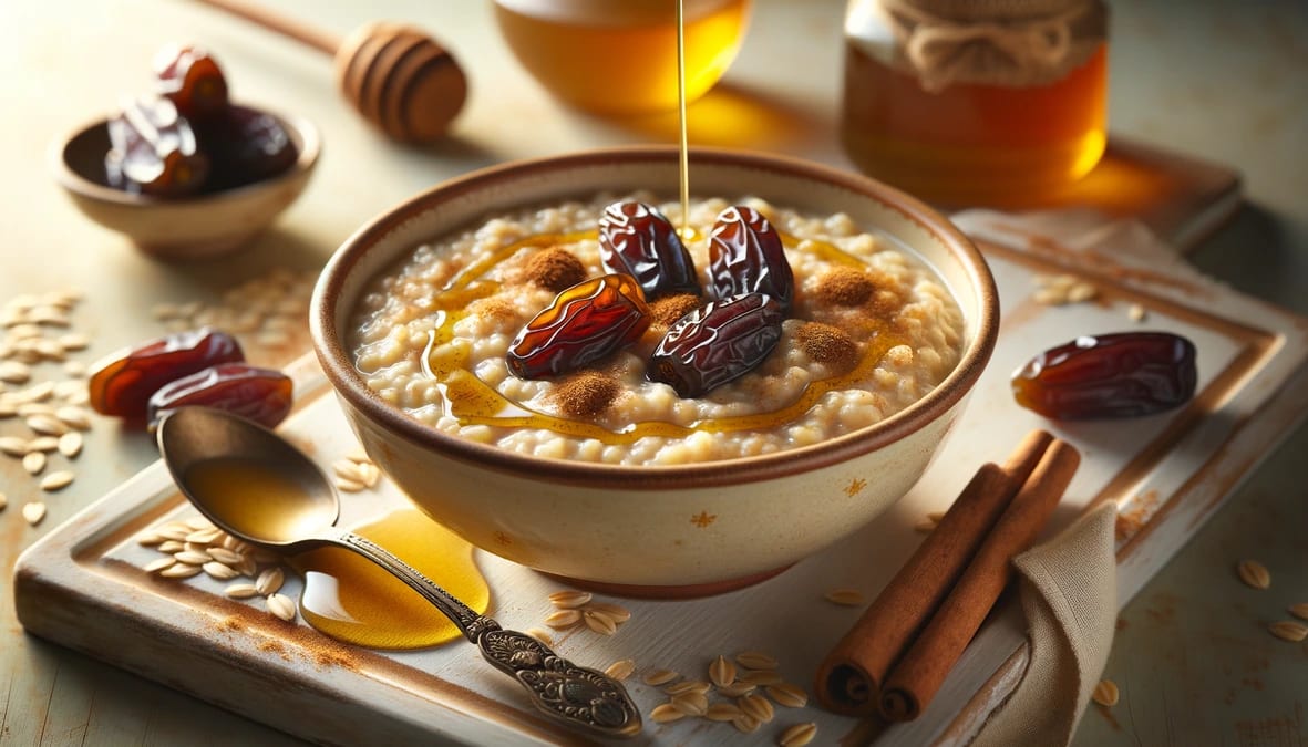 Creamy Barley Porridge with Honey and Dates Recipe
