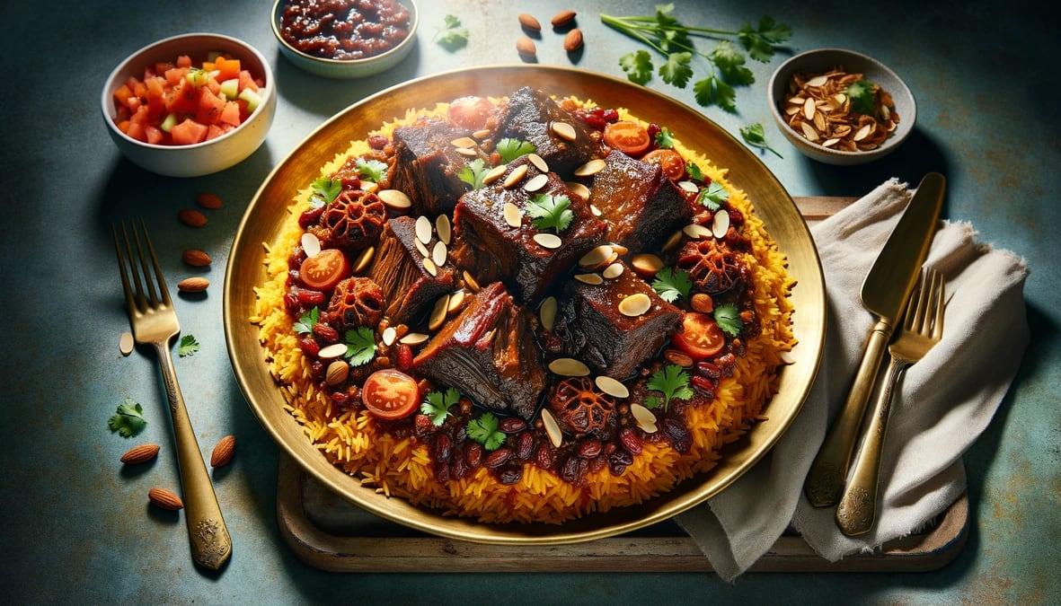 Slow-Braised Beef Short Rib and Brisket Kabsa Recipe
