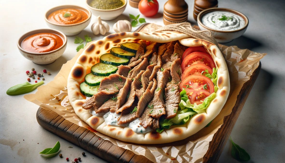 Oven-Baked Lamb Doner with Turkish Salad Recipe