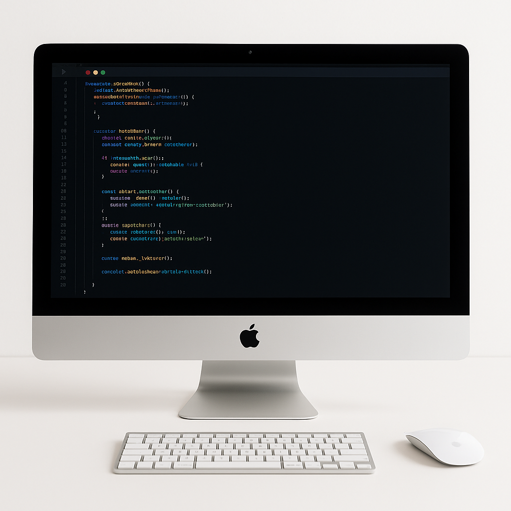 Illustration d'un écran d'ordinateur affichant un site web moderne avec animations fluides et design épuré