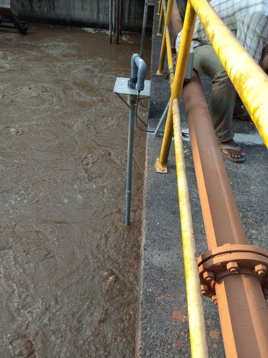 Open channel flow measurement at a sewage treatment site