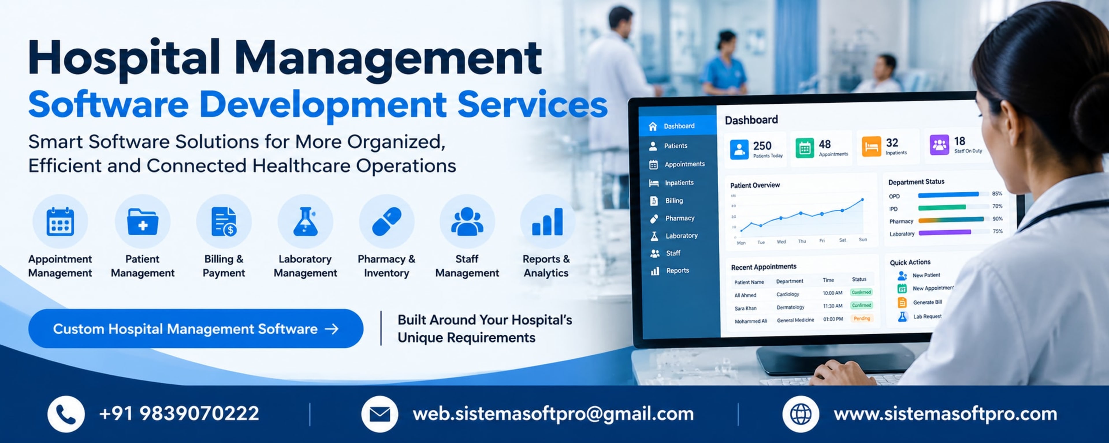 Hospital Management Software Development Services | Sistema SoftPro