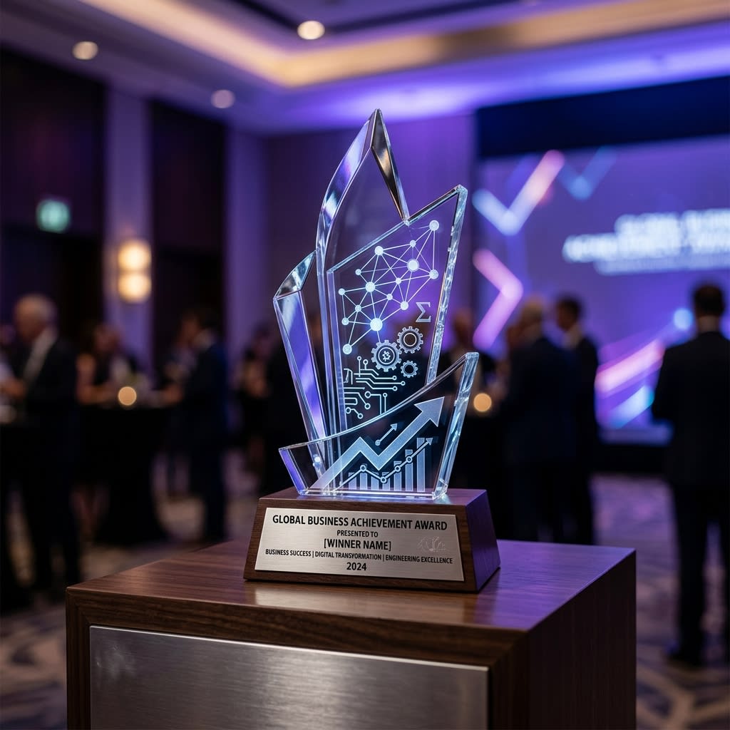 Excellence award representing digital transformation success