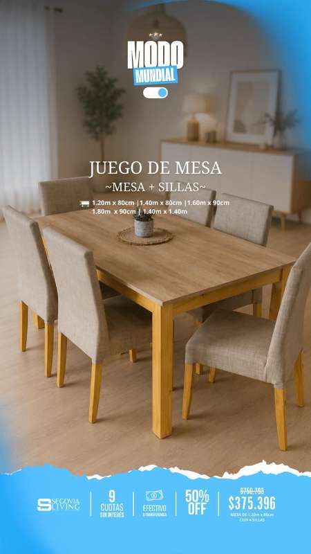 Juego de comedor y respaldo de cama 2