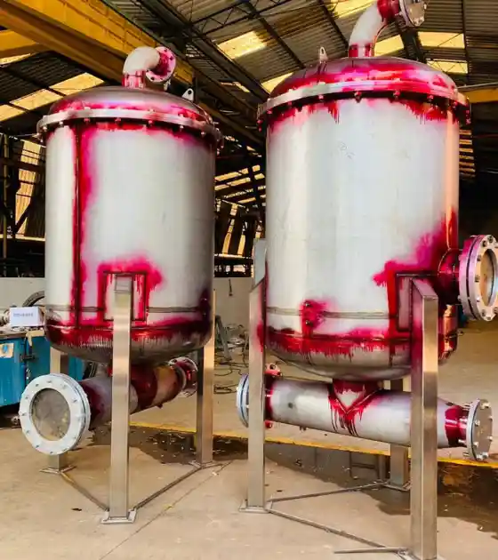 Caldeiraria Santa Rosa - Vaso de pressão industrial fabricado em aço carbono de alta espessura.