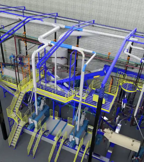 Caldeiraria Santa Rosa - Empresa de plataformas industriais, com equipe montando uma estrutura metálica.