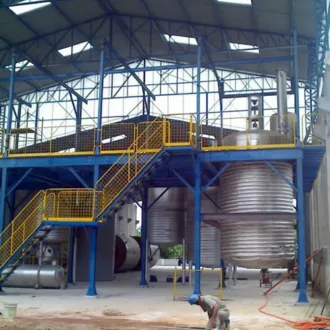 Estrutura metálica de mezanino industrial.