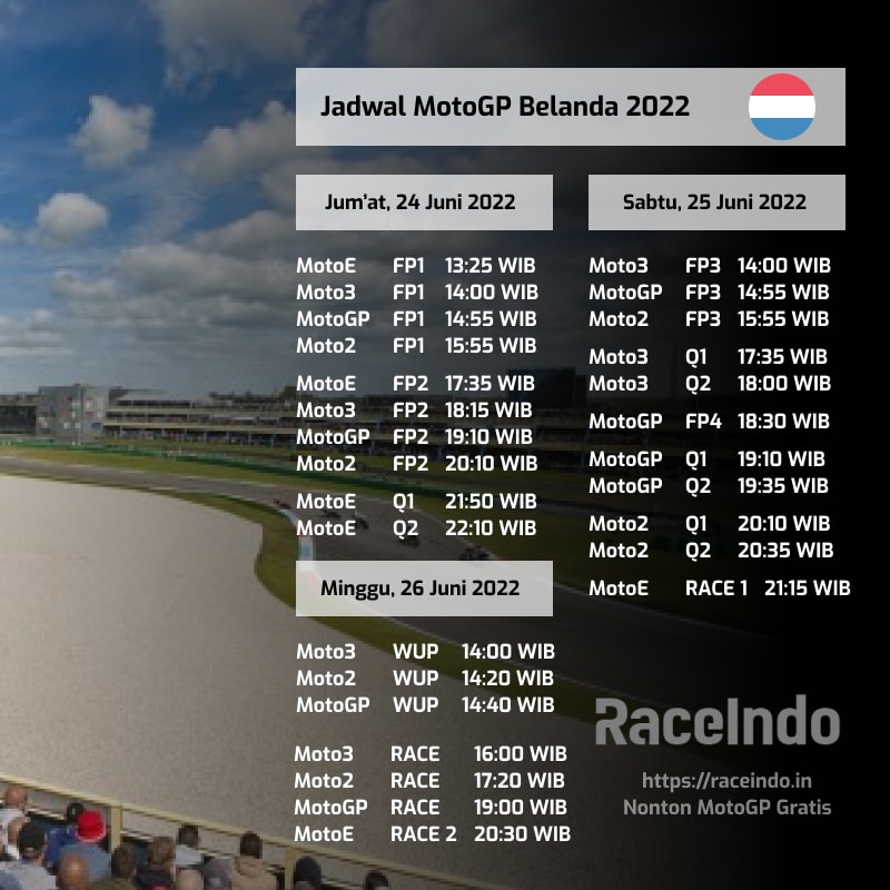 Jadwal Lengkap MotoGP Belanda 2022 TT Assen