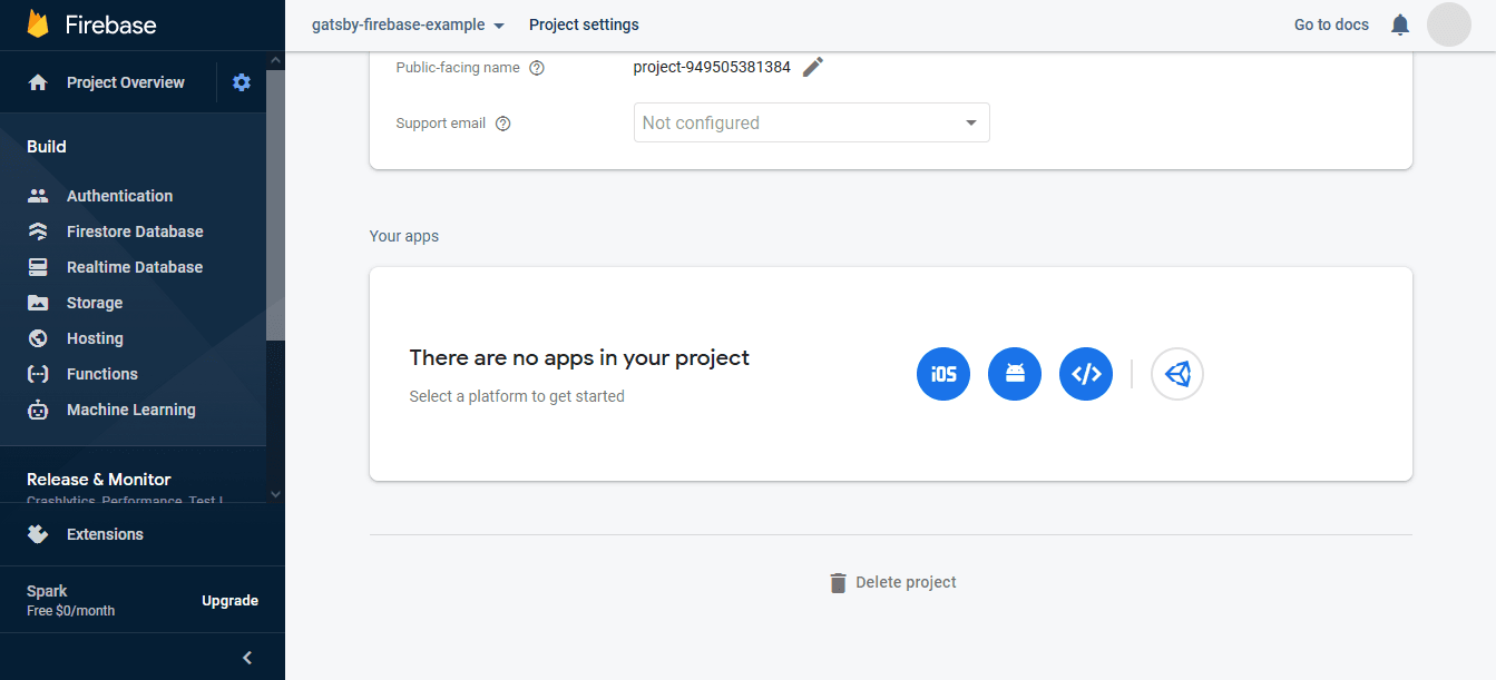 Adding app on Firebase Settings