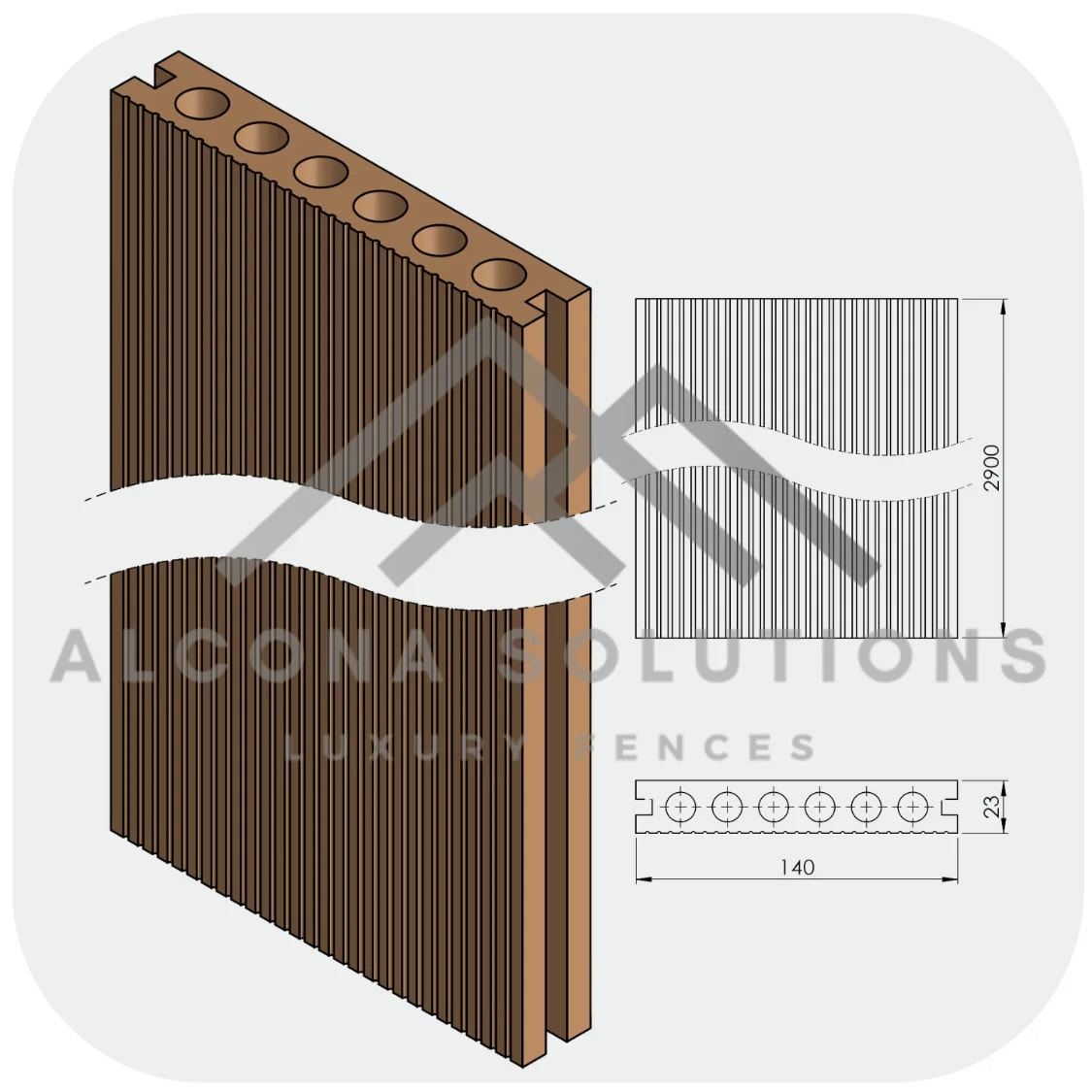 WPC Декинг ALCONA DECK Stripes – Тик | 2900×140×25 мм, снимка 4