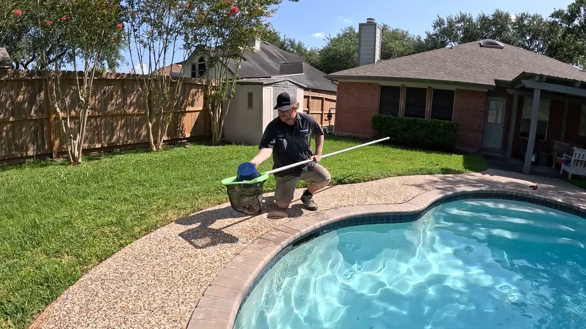 A Pool Boys service technician at work