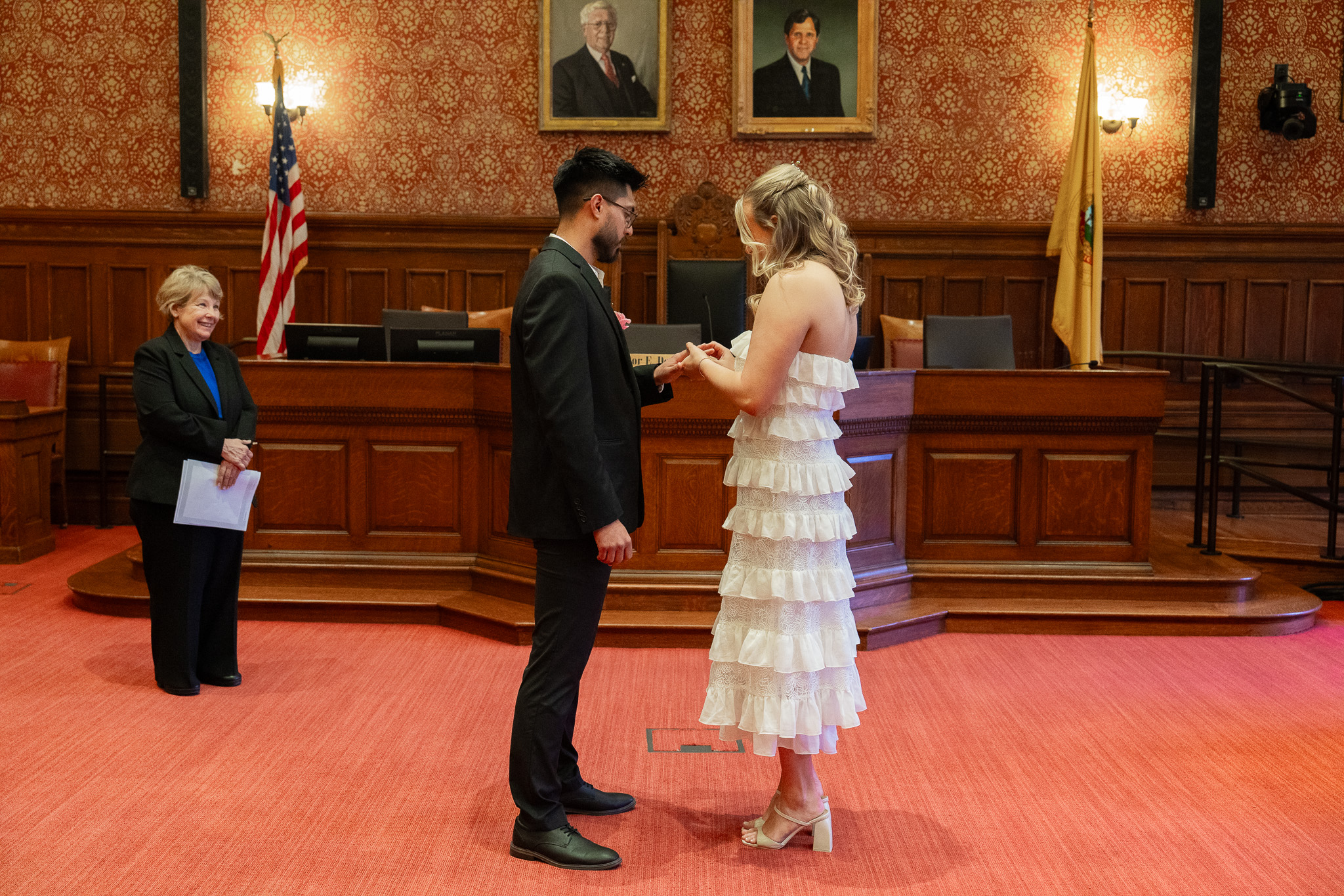 Wedding ceremony at Cambridge City Hall