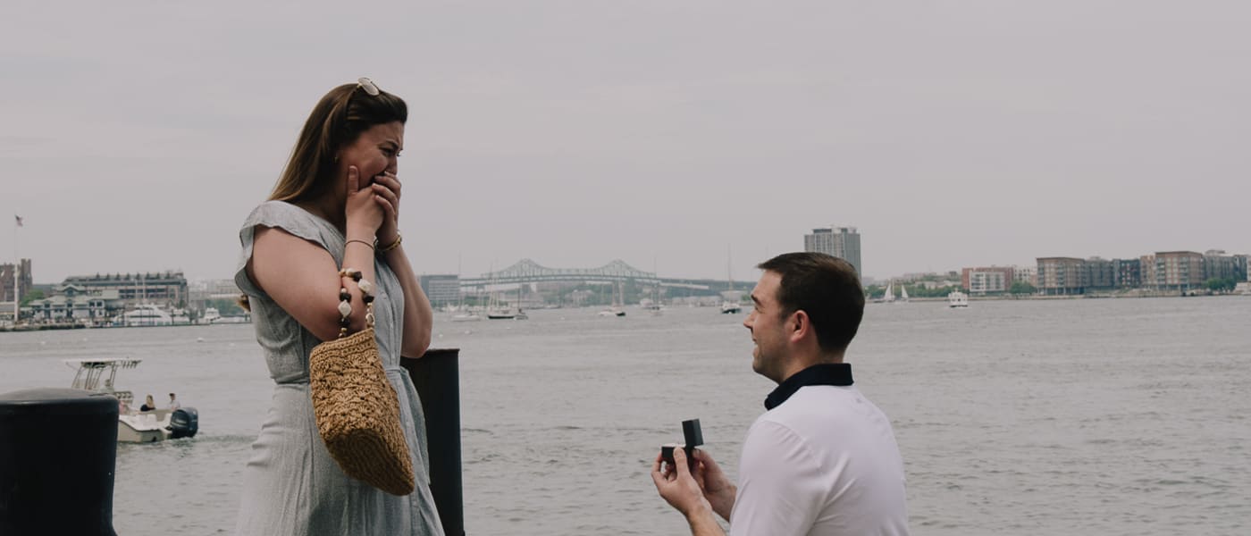 Jack and Alyssa's surprise proposal at Boston Seaport
