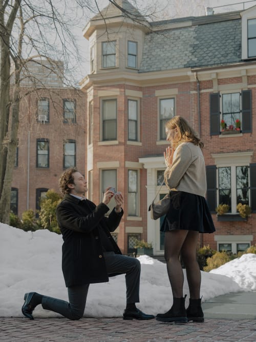 Gabe proposing to Morgan in the Boston South End