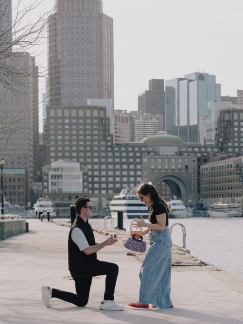 Chris and Hailey's proposal at Boston Seaport