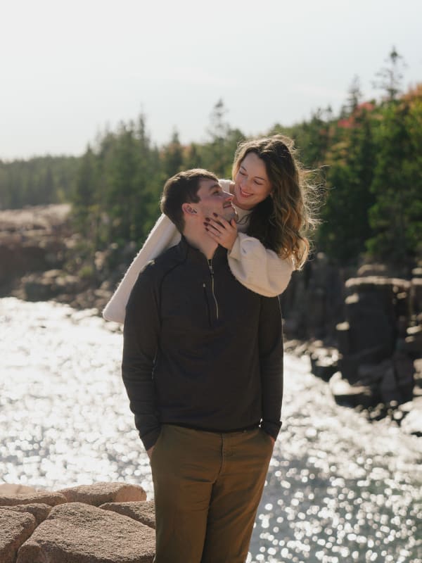 Griffin and Hannah's engagement at Acadia National Park