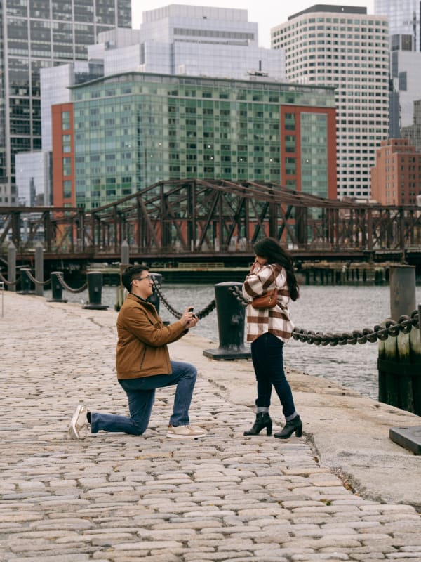Ethan and Ariana's surprise proposal at Boston Seaport