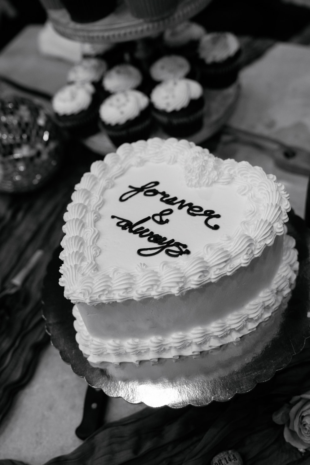 Black and white cake close-up