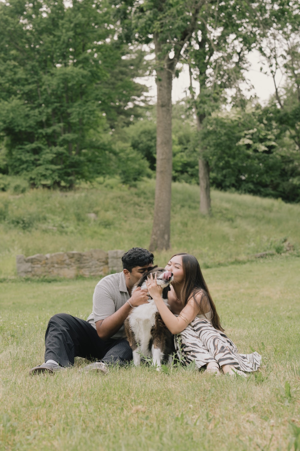 A couple in the open light on Peters Hill at the Arnold Arboretum