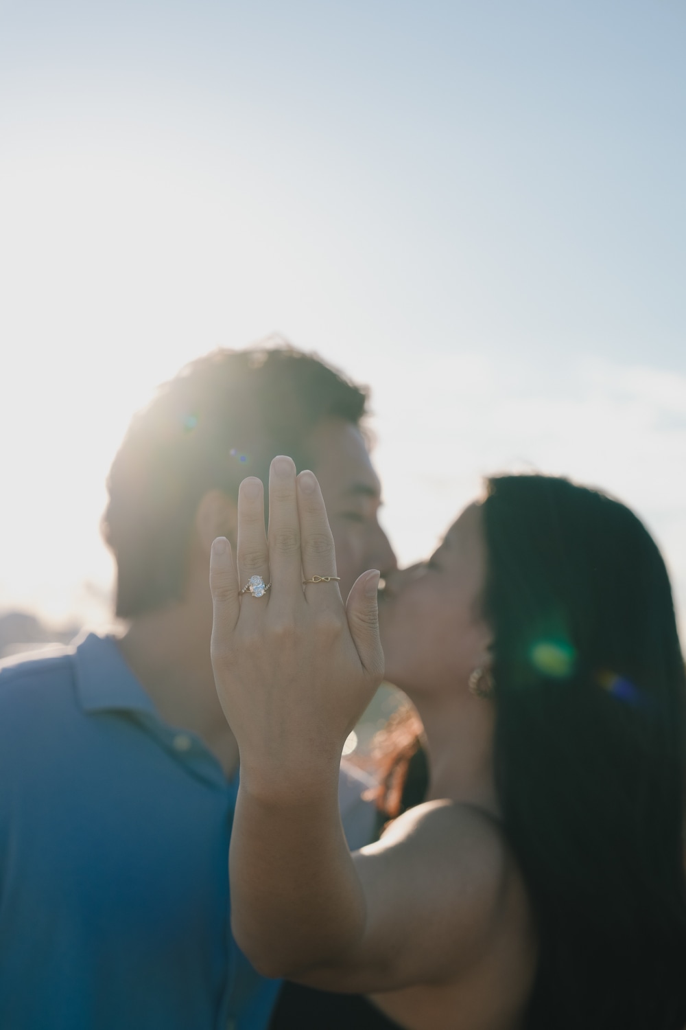 An engagement portrait in the soft Provincetown light